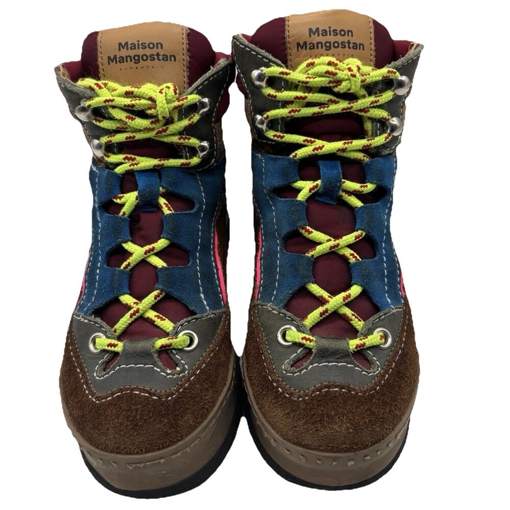 Maison Margiela Kids Hiking Boots EU 32 US 1 Multicolor Suede Lace Up Rare￼